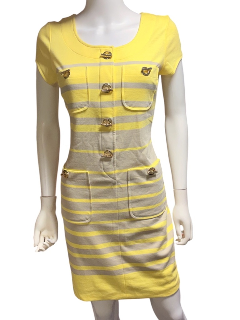 Cache Sailor Striped Yellow Dress - 10